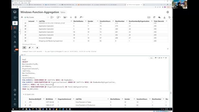 How to write Window Aggregation Function (COUNT() OVER,SUM() OVER) in Spark SQL(DataBricks) смотреть онлайн