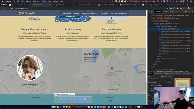 Personal Website with React - Centring Footer Elements смотреть онлайн