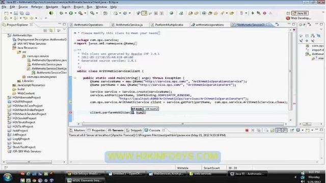 Java Web Service | WSDL | JAX-WS | Java Tutorial online courses provided by H2K infosys смотреть онлайн