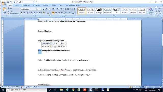 Remote Not Connection Issue | CredSSP Encryption Oracle Remediation смотреть онлайн