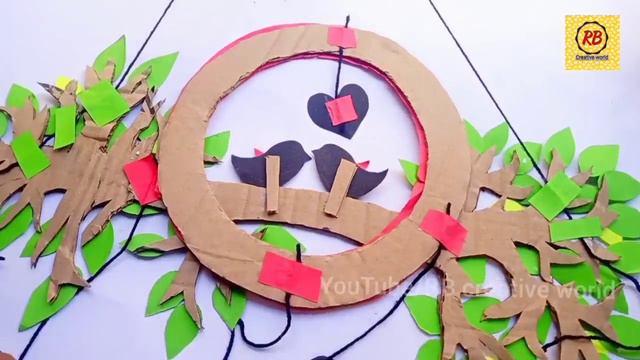 DIY 6 Easy Paper Wall Hanging Craft Ideas | Love Birds Wall Hanging смотреть онлайн