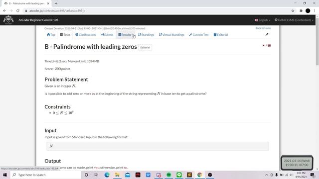 AtCoder Beginner Contest 168 problem A and B смотреть онлайн