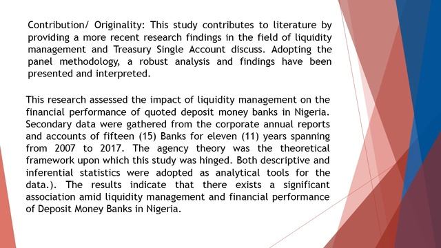 Liquidity Management Implications for Financial Performance of Deposit Money Banks DMBs in Nigeria смотреть онлайн