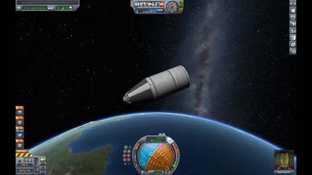 Обновлённый Kerbal Space Program, первый полет, первый выход в космос смотреть онлайн