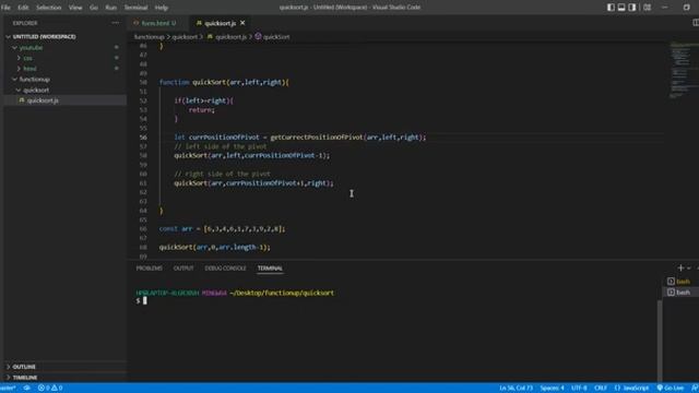 Quick Sort| Divide and Conquer Technique | Javascript DSA Series L.12 смотреть онлайн