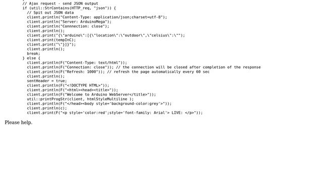 Arduino: Arduino Mega web server always returning JSON data even if JSON is not passed in URL смотреть онлайн