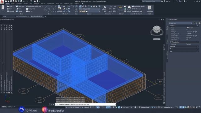 FOUNDATION PLAN (Strip Foundation) in AutoCAD Architecture 2023 смотреть онлайн