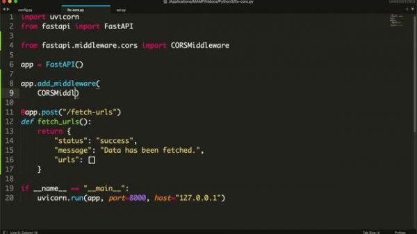 How to fix CORS in FastAPI Python
