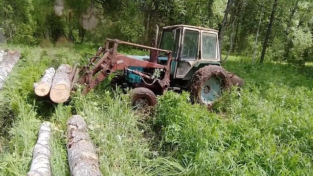 Работа трактора Т-40АМ в лесу смотреть онлайн