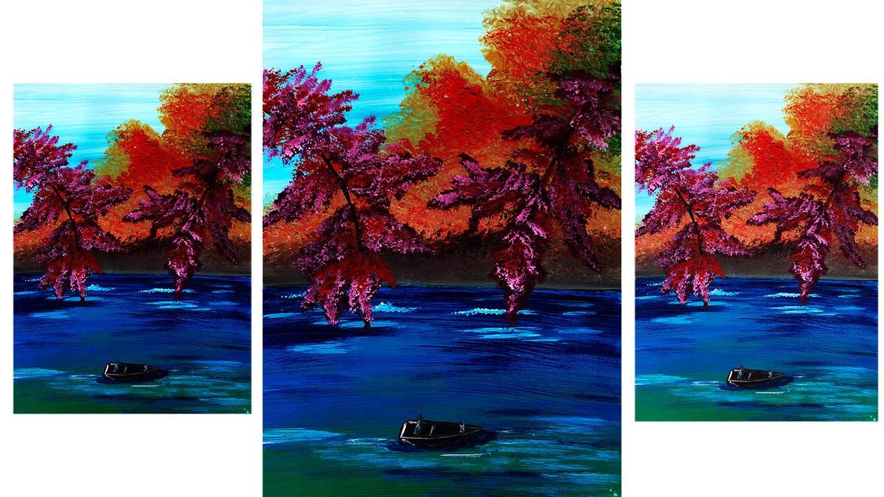 Как нарисовать пейзаж легко. Нарисуем море. Правополушарное рисование. смотреть онлайн