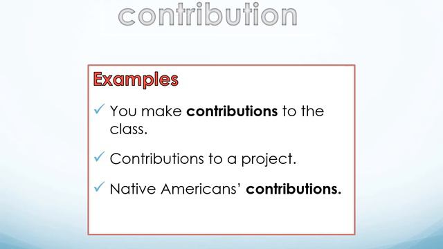 Contribution