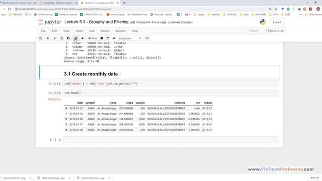 5.3.2 Convert Daily Returns to Monthly Returns using Pandas | Python for Finance смотреть онлайн