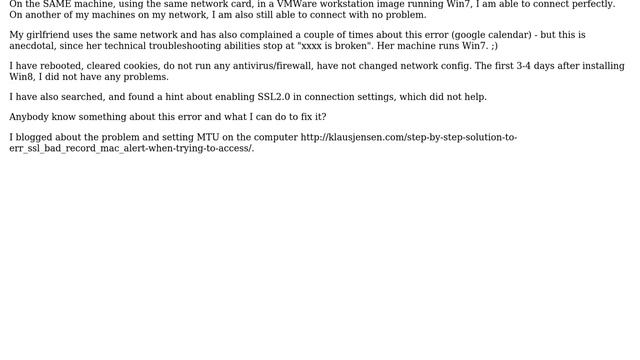 Google account gives ERR_SSL_BAD_RECORD_MAC_ALERT errors (2 Solutions!!) смотреть онлайн