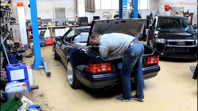 Mercedes SL R129 elektrische Antenne Einbau Hirschmann Auta 6000 KE смотреть онлайн