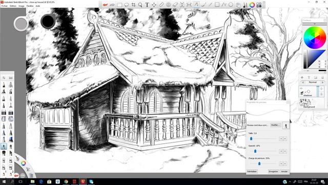 Timelapse Drawing and Inking A Nordic house part 2 смотреть онлайн