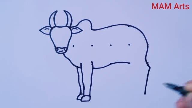 How to draw a Cow from dots easy // Easy Cow drawing // Cow Rangoli // Mattu pongal kolam смотреть онлайн