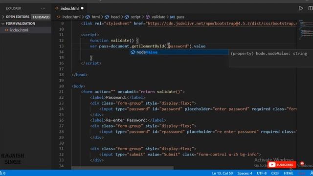 Lec 1 part 1: Password validation in java script in hindi | Absolute beginners смотреть онлайн