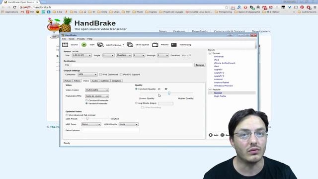 Comment coder en h.265 / HEVC à l'aide d'handbrake (compresser sans perte) смотреть онлайн