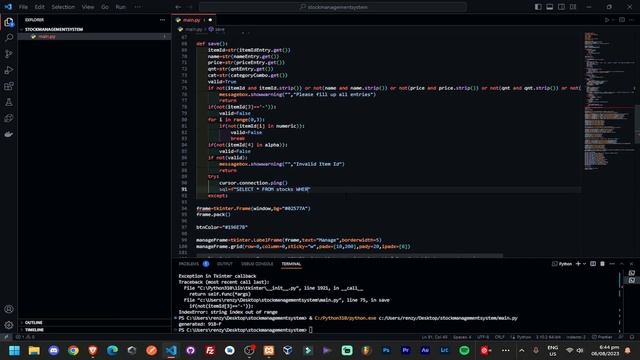 Save data into the database MySQL for Python Tkinter GUI CRUD Stock Management System (part4) смотреть онлайн