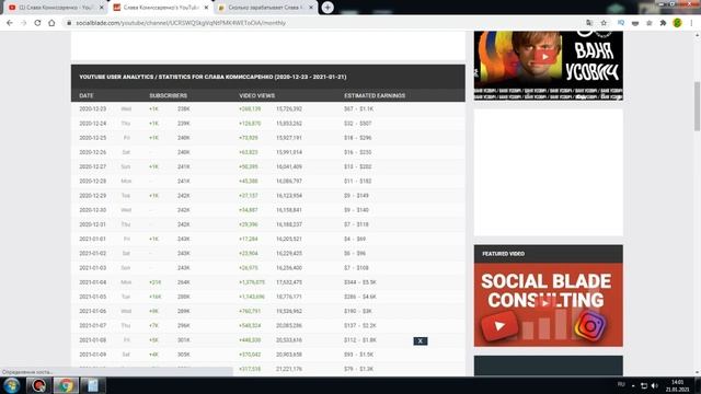 Сколько зарабатывает Слава Комиссаренко на Youtube смотреть онлайн