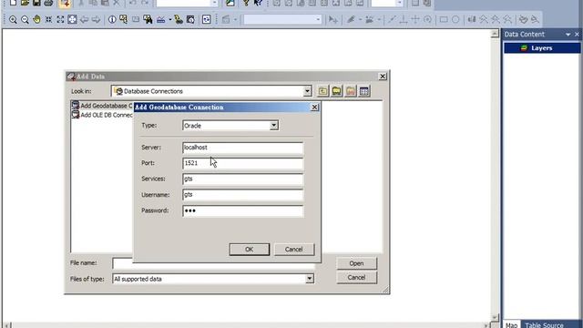 SuperGIS Desktop 3.2 - Create connection to Oracle Geodatabase смотреть онлайн