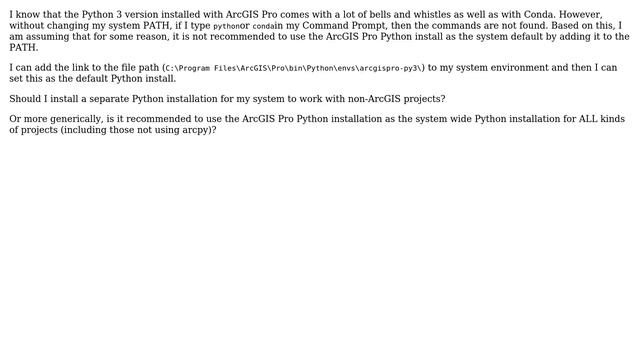 GIS: Using ArcGIS Pro Python 3 as system default смотреть онлайн