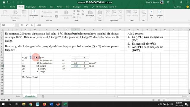 Membuat Grafik dengan Microsoft Office Excel 2016 (materi kalor) part2 смотреть онлайн