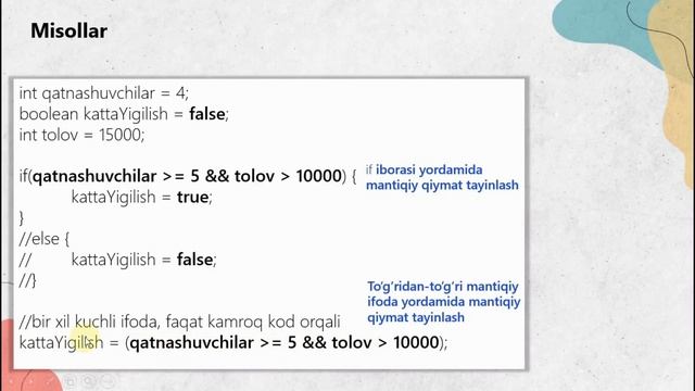 #Amaliyot. Javada Dastur oqimini nazorat qilish. смотреть онлайн