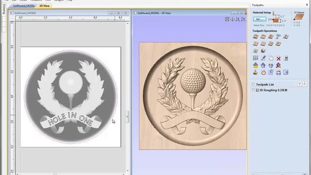 Vectric V8 Tutorials - Golf Award 3D Toolpathing смотреть онлайн