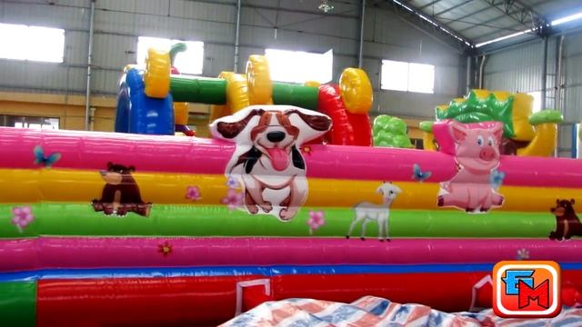 Коммерческий надувной батут «Мишкина полянка», размер 14х7х8 смотреть онлайн