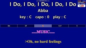 I Do, I Do, I Do, I Do, I Do - Abba ( Karaoke & Easy Guitar Chords )  คีย์ C