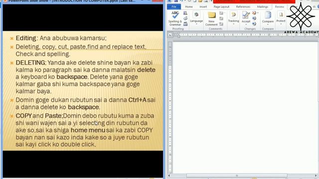 COMPUTER LESSON 23:| Yanda akeyin Editing din rubutu a document.[New 2020] смотреть онлайн
