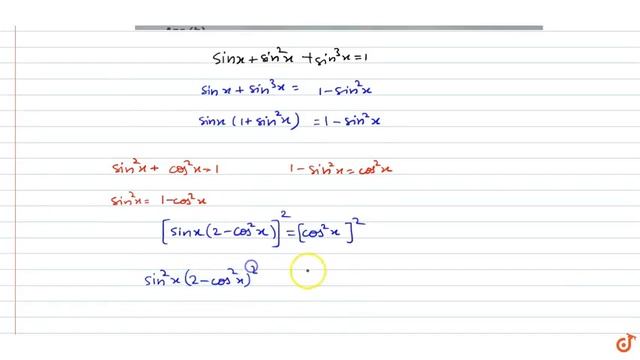 If `sinx+sin^2x+sin^3x=1` then find the value of `cos^6x-4cos^4x+8cos^2x` смотреть онлайн