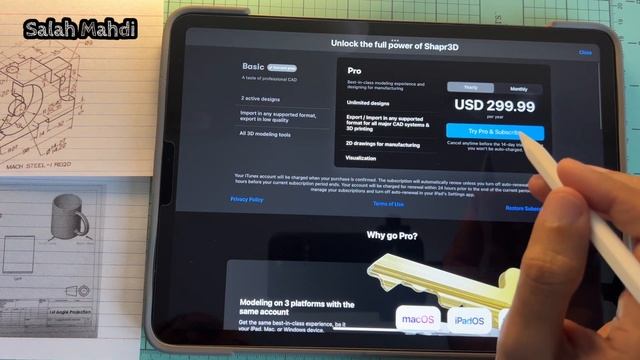 برنامج Shapr3D للرسم الهندسي الاوتوكاد - كيفية الاشتراك وكم الكلفة AutoCAD . смотреть онлайн