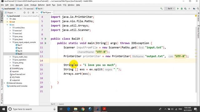 Bài tập Java - Bài 2.19: Sắp xếp các từ trong câu theo thứ tự ABC смотреть онлайн