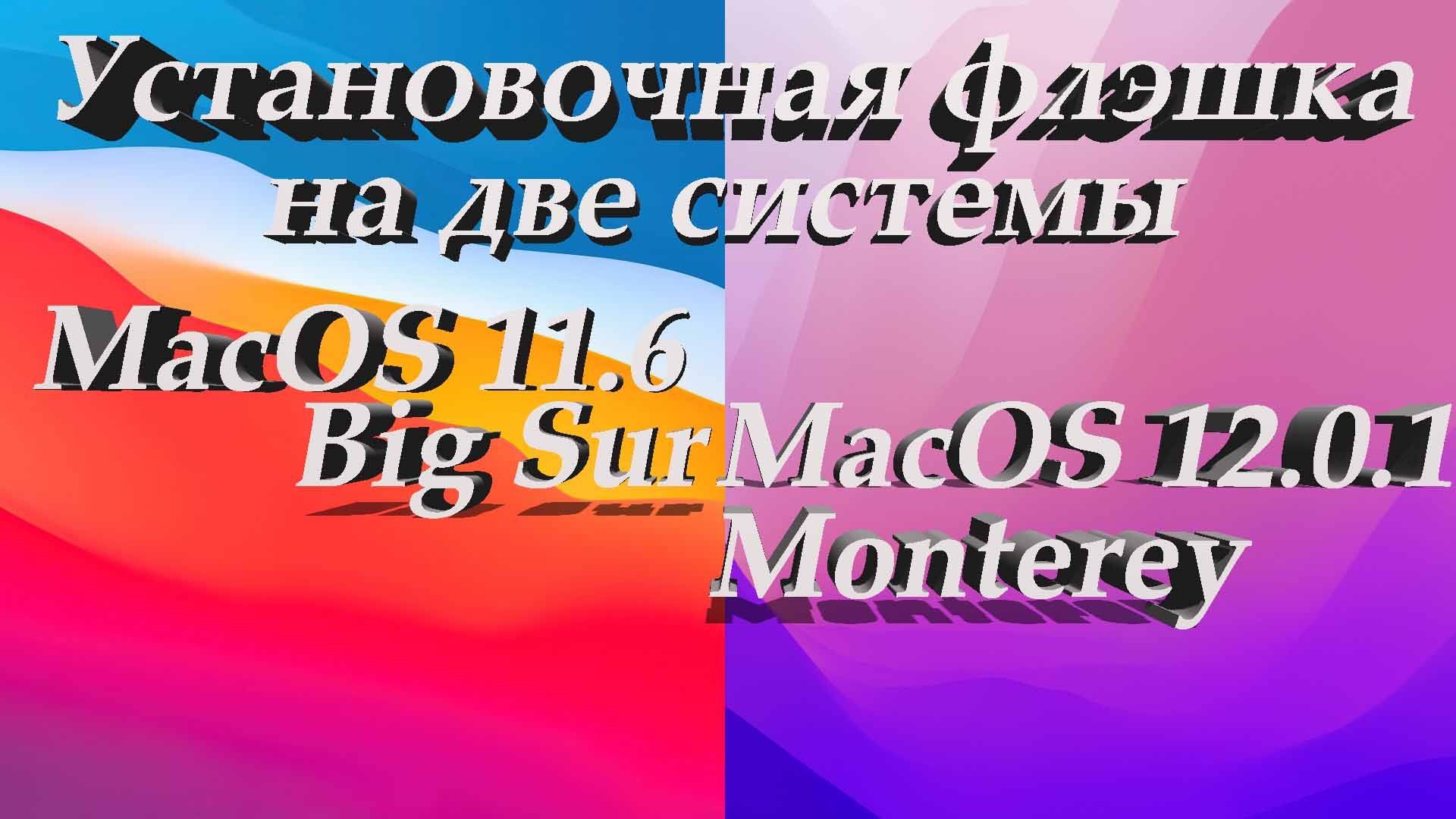 Как сделать установочную флэшку с двумя системами MacOS Monterey 12.0.1 и MacOS Big Sur 11.6 смотреть онлайн