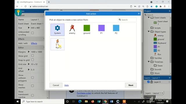 StreetFighter / Fighting Game Style Tutorial (2 Players Control) Using Construct 3