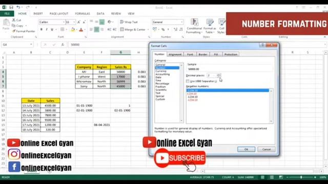 Number formatting | Online Excel Gyan | हिंदी में смотреть онлайн