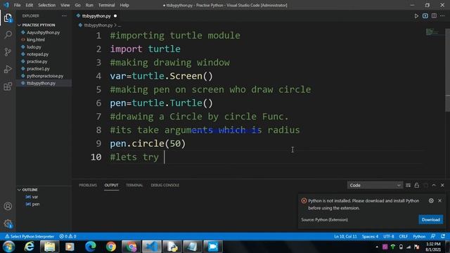 How to Clone Or Make circle in Python by using turtle. смотреть онлайн