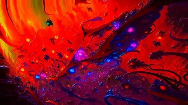 Liquid Colors Animation Abstract Red Screensaver, Colorful Dream Floating Paint Background Wallpape