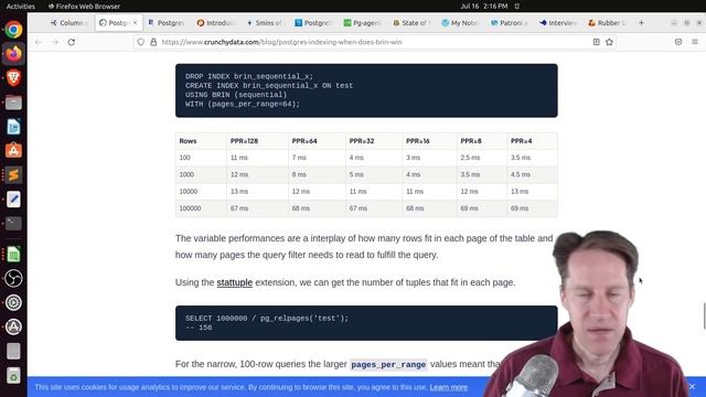 Scaling Postgres Episode 224 Column Performance, BRIN Win, Unique and Null, Parallel Distinct смотреть онлайн