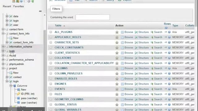 localhost / 127.0.0.1 / project / login | phpMyAdmin 5.0.2 смотреть онлайн