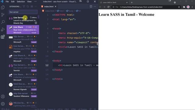 #06 - Setting up SASS Web Project - (தமிழில்) (Tamil) | SASS Tutorial смотреть онлайн