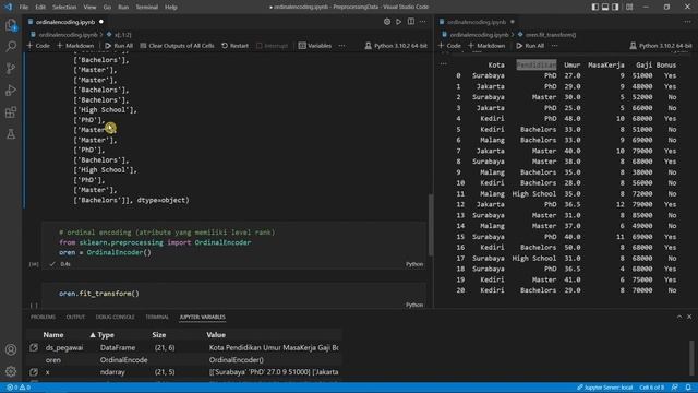 Encoding Atribute Menggunakan Ordinal Encoding | Data Mining | Machine Learning смотреть онлайн
