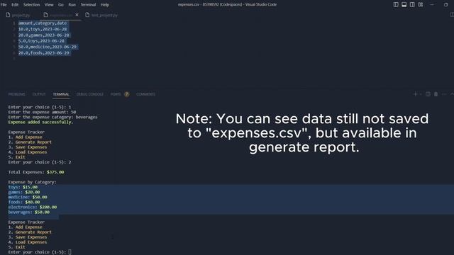 Simple Expense Tracker Using Python смотреть онлайн