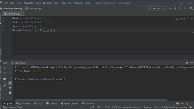 Python 65: Accept User Input смотреть онлайн