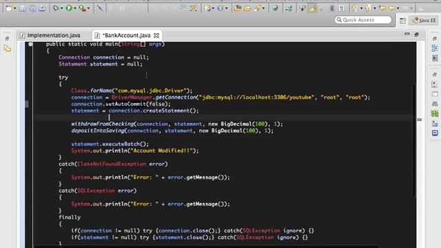 JDBC Tutorial - P12 - Transactions смотреть онлайн