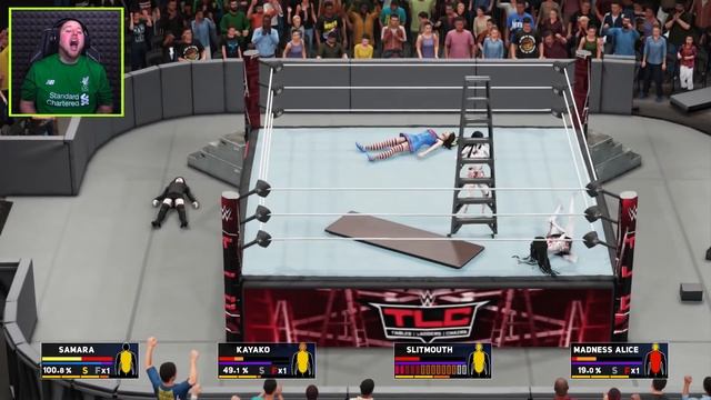 SAMARA vs KAYAKO vs SPLIT MOUTH vs MADNESS ALICE | WWE 2K18 Gameplay смотреть онлайн