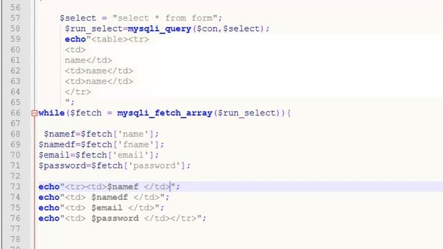 Php 4rth Tutorial Delete And Show Record in table tr td смотреть онлайн