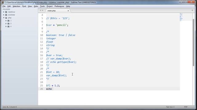 Типы данных в PHP смотреть онлайн